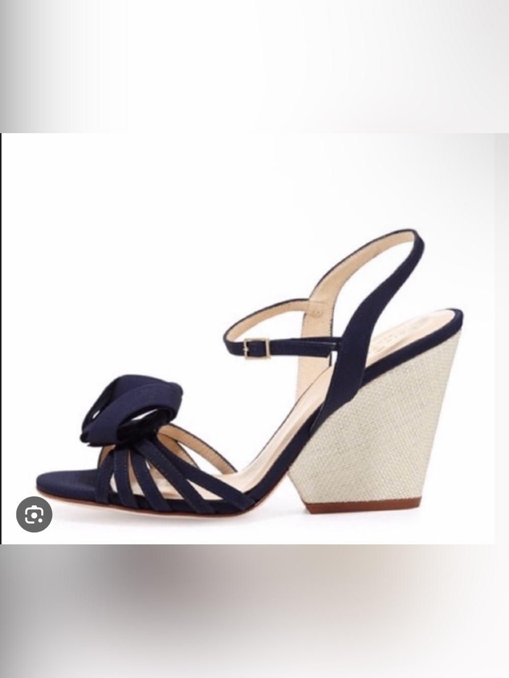 kate spade Navy Knot-Front Wedge Sandal